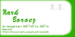 mark borocz business card