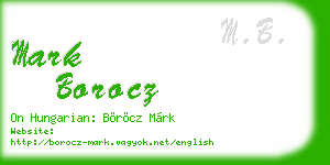 mark borocz business card